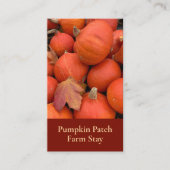 Carte De Visite Citrouille orange rustique (Devant)