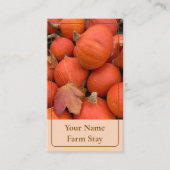Carte De Visite Citrouille orange rustique (Devant)