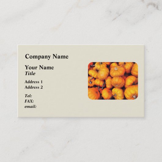 Carte De Visite Citrouilles de bébé (Devant)