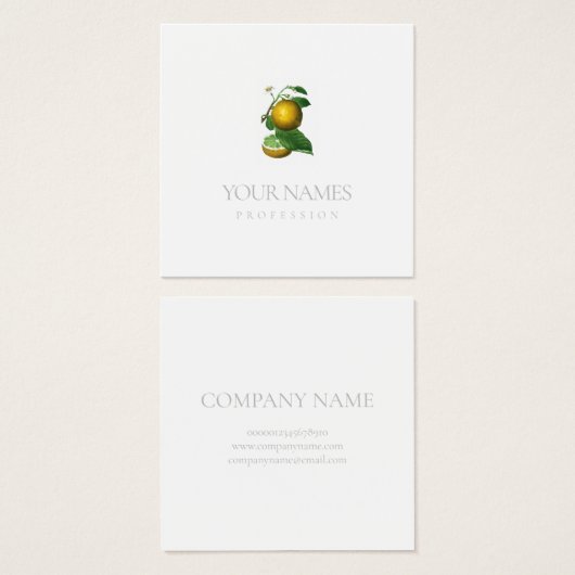 CARTE DE VISITE : CITRUS (Devant & derrière)