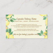 Carte De Visite Citrus Citron Fruit frais crème à la vanille beige (Dos)