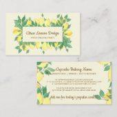 Carte De Visite Citrus Citron Fruit frais crème à la vanille beige (Devant / Derrière)