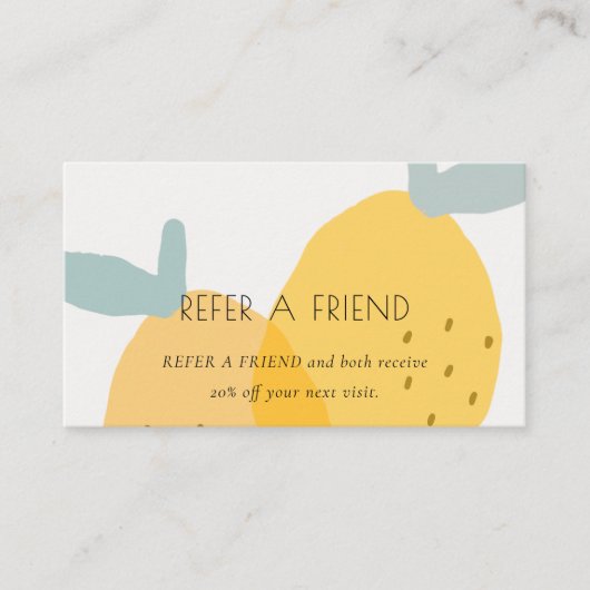 Carte De Visite Citrus de Fruité de citron jaune mignon recommande (Devant)