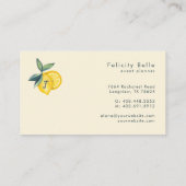 Carte De Visite Citrus jaune citron et point de Polka de feuillage (Dos)