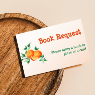 Carte De Visite Citrus Little Cutie Orange Baby shower Livre Jeu