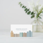 Carte De Visite City Skyline Agent immobilier professionnel (Debout devant)