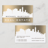 Carte De Visite City skyline faux or métallique  (Devant / Derrière)