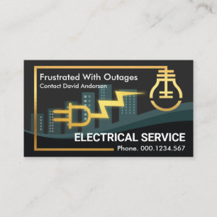 Carte De Visite City Skyline Outage Gold Circuit électrique