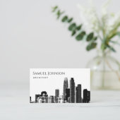 Carte De Visite City Skyline Sketch Uptown Downtown Architect (Debout devant)