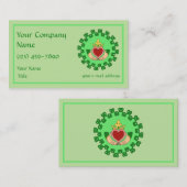 Carte De Visite Claddagh et Green Knotwork (Devant / Derrière)