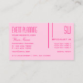 Carte De Visite Clair Bébé rose avec Initiales Professionnel (Dos)