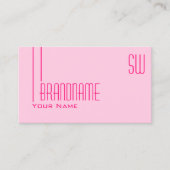 Carte De Visite Clair Bébé rose avec Initiales Professionnel (Devant)