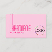 Carte De Visite Clair Bébé rose avec logo et photo simple (Devant)