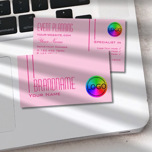 Carte De Visite Clair Bébé rose avec logo Simple et moderne