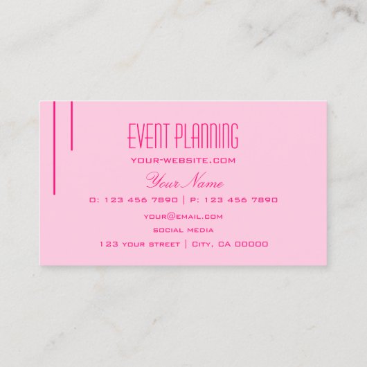 Carte De Visite Clair Bébé rose Chic Simple et professionnel (Dos)