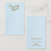 Carte De Visite Clair bleu Calligraphie Script Earring Business (Devant / Derrière)
