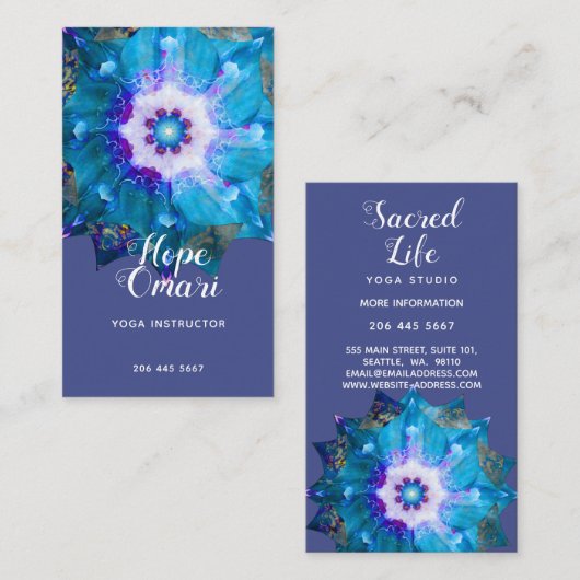 Carte De Visite Clair de Lune | Peace Mandala (Devant / Derrière)