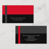 Carte De Visite Clair élégant gris noir rouge professionnel modern (Devant / Derrière)
