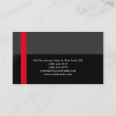 Carte De Visite Clair élégant gris noir rouge professionnel modern (Dos)