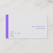Carte De Visite Clair élégant, moderne, simple et violet sur blanc (Dos)