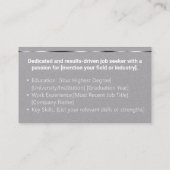 Carte De Visite Clair gris classique Chercheur d'emploi minimal él (Dos)