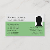 Carte De Visite Clair gris et vert chic avec professionnel photo (Dos)