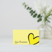 Carte De Visite Clair Jaune Gorgeous Coeur Moderne Cute Simplement (Debout devant)