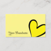 Carte De Visite Clair Jaune Gorgeous Coeur Moderne Cute Simplement (Devant)
