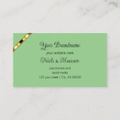 Carte De Visite Clair jaune Sage vert avec photo Golden Stripes (Dos)