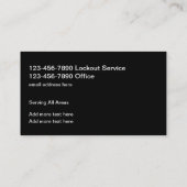 Carte De Visite Clair Locksmith Nouveau Moderne (Dos)