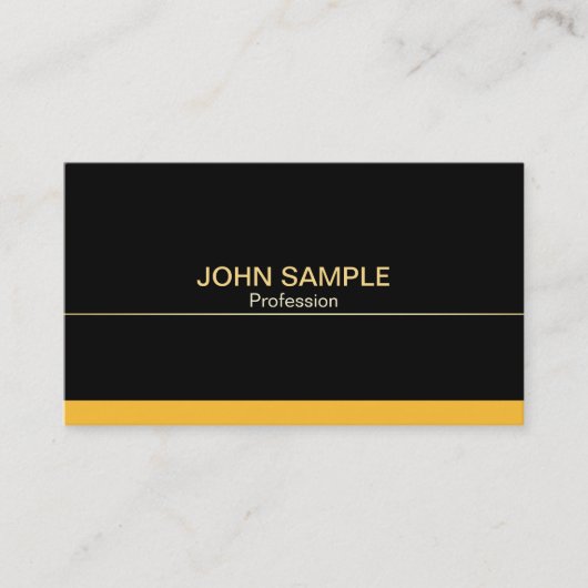 Carte De Visite Clair moderne professionnel Black Gold Elegant (Devant)