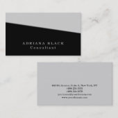 Carte De Visite Clair noir élégant gris clair professionnel modern (Devant / Derrière)