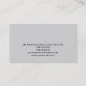 Carte De Visite Clair noir élégant gris clair professionnel modern (Dos)