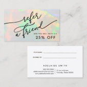 Carte De Visite clair opal référer un ami (Devant / Derrière)