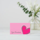 Carte De Visite Clair rose Gorgeous Coeur Moderne Cute Simplement (Debout devant)