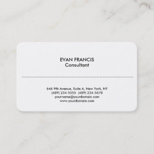 Carte De Visite Clair simple blanc pur professionnel classique
