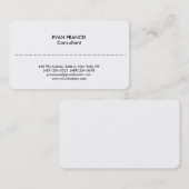 Carte De Visite Clair simple blanc pur professionnel classique (Devant / Derrière)