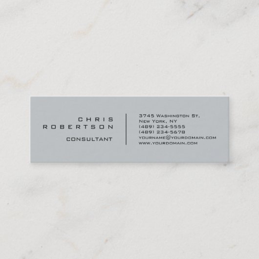 Carte de visite clair simple gris clair moderne (Devant)