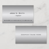 Carte de visite clair, simple, métallique brillant (Devant / Derrière)