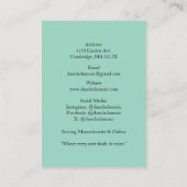 Carte De Visite Clair Turquoise QR Code Music Enseignant Guitare a (Dos)