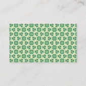 Carte De Visite Clair vert Lucky Clover Simple Elégant Shamrock (Dos)