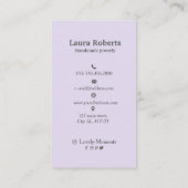 Carte De Visite Clair violet Ajoutez votre écran d'oreille du logo (Dos)