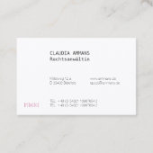 Carte de visite claire, colorée et nette (Dos)
