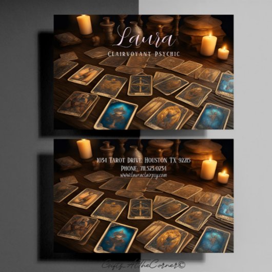 Carte De Visite Clairvoyant Psychic Tarot Card