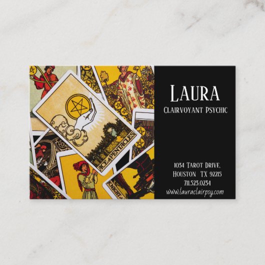 Carte De Visite Clairvoyant Psychic Tarot Star (Devant)