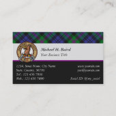 Carte De Visite Clan Baird Crest sur Tartan (Devant)