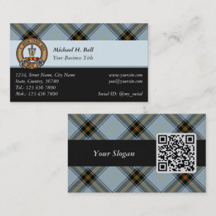 Carte De Visite Clan Bell Crest sur Tartan