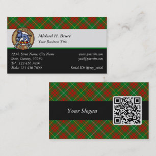 Carte De Visite Clan Bruce Crest sur la chasse Tartan