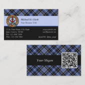 Carte De Visite Clan Clark Tartan (Devant / Derrière)