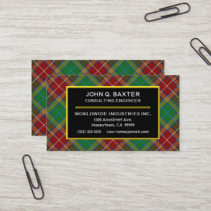 Carte De Visite Clan écossais Baxter Tartan Plaid